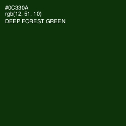 #0C330A - Deep Forest Green Color Image